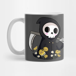 Cute grim reaper with daisy flowers Mug